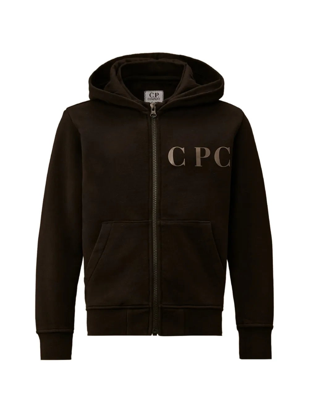 C.P. Company Kids logo-print zip-up hoodie - Schwarz