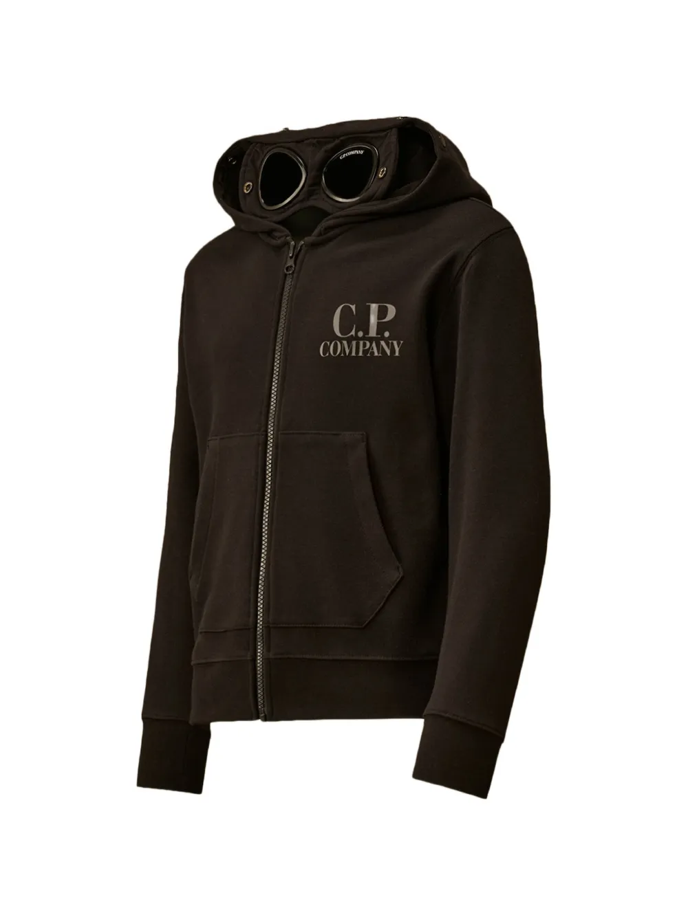 C.P. Company Kids Hoodie met logoprint en bril Zwart