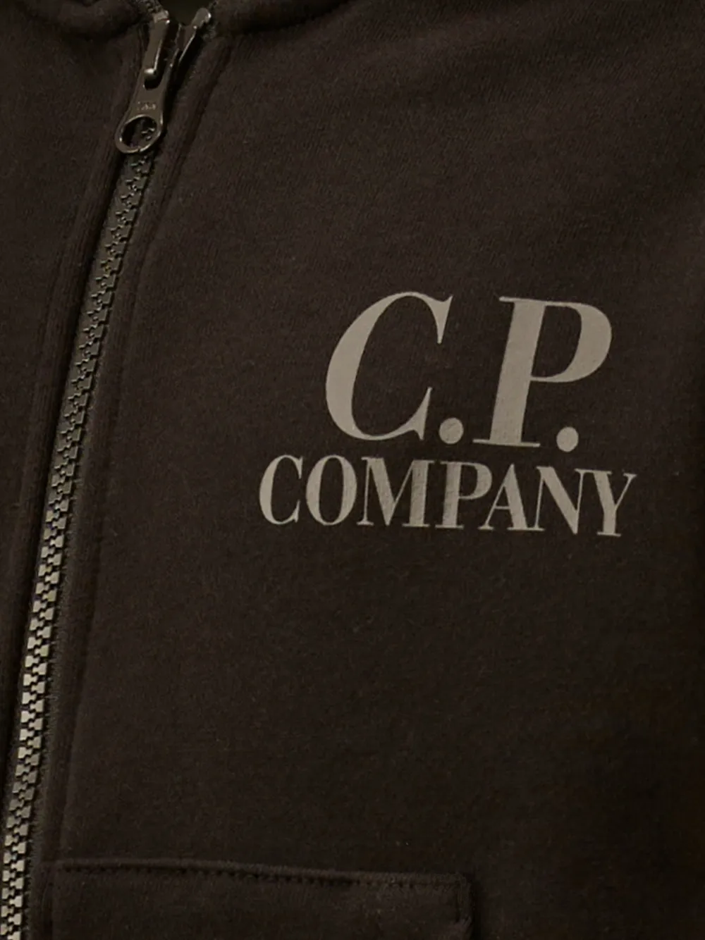 C.P. Company Kids Hoodie met logoprint en bril Zwart