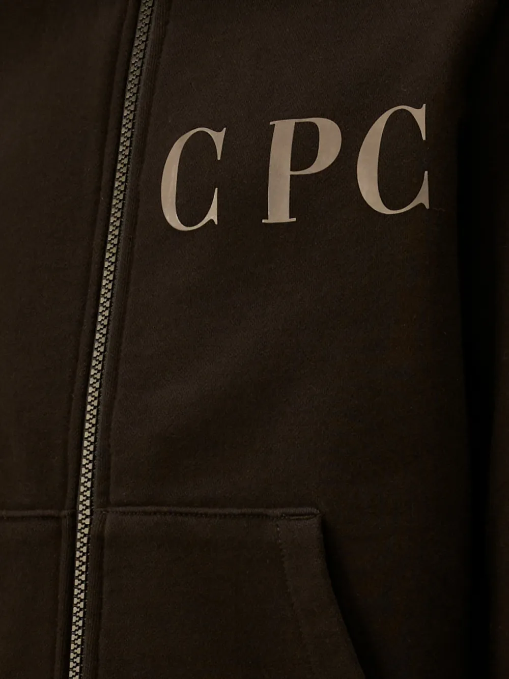 C.P. Company Kids Hoodie met logoprint en rits Zwart