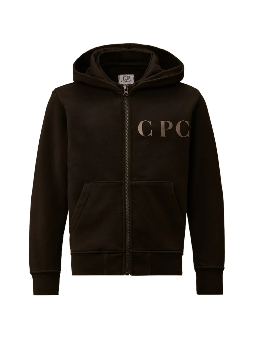 C.P. Company Kids logo-print zip-up hoodie - Nero