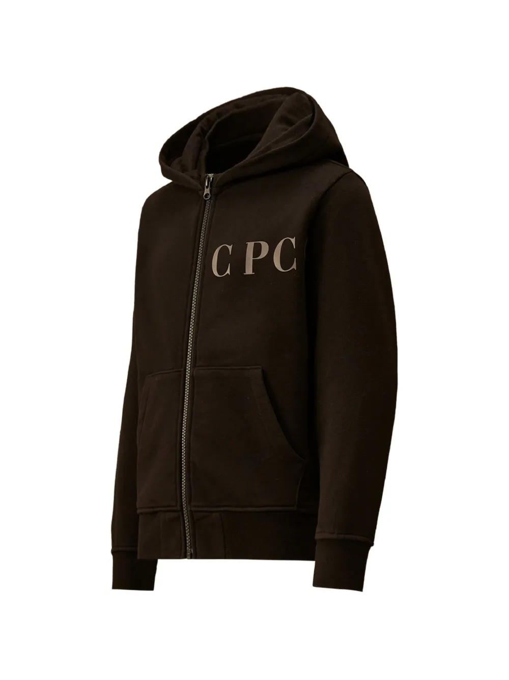 C.P. Company Kids Hoodie met logoprint en rits Zwart