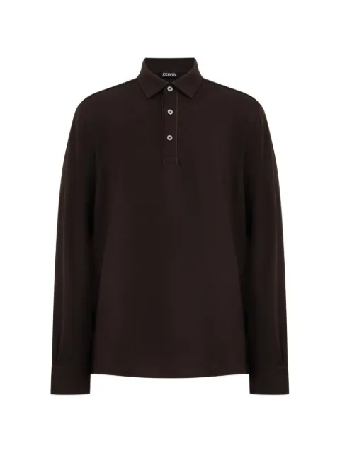 Zegna playera tipo polo manga larga