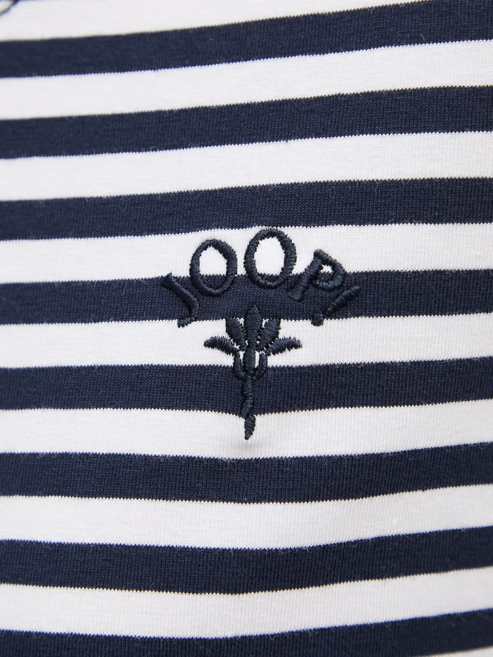 Joop! Tonica gestreept T-shirt met borduurwerk Blauw