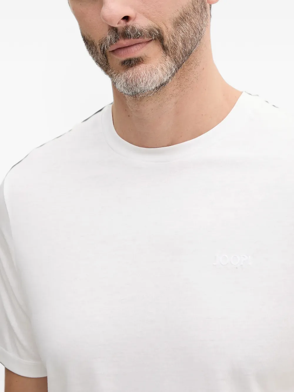 Joop! Cosmo T-shirt met geborduurd logo Wit