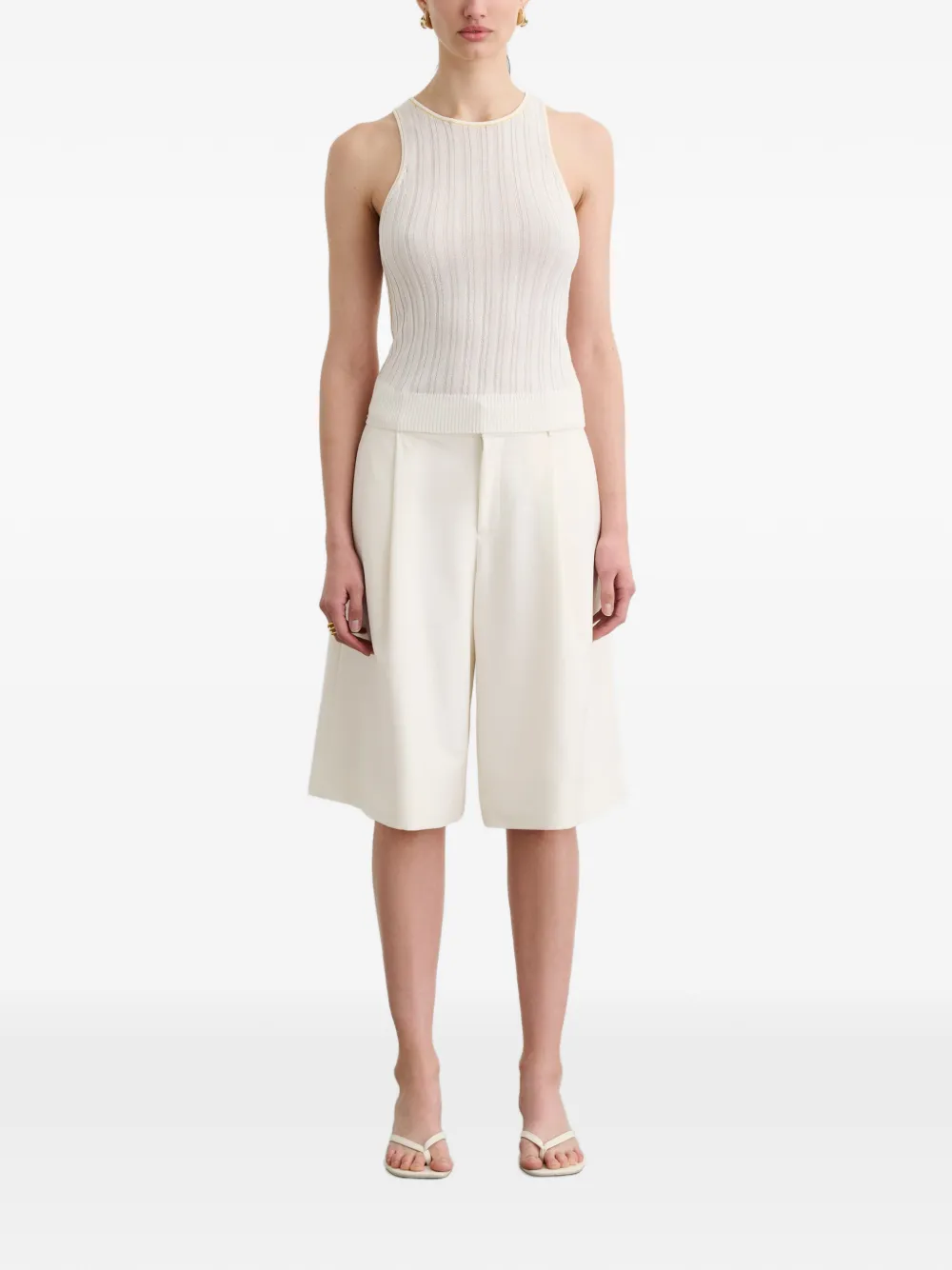  Toccin Nina Belted Culotte Shorts - Neutrals 