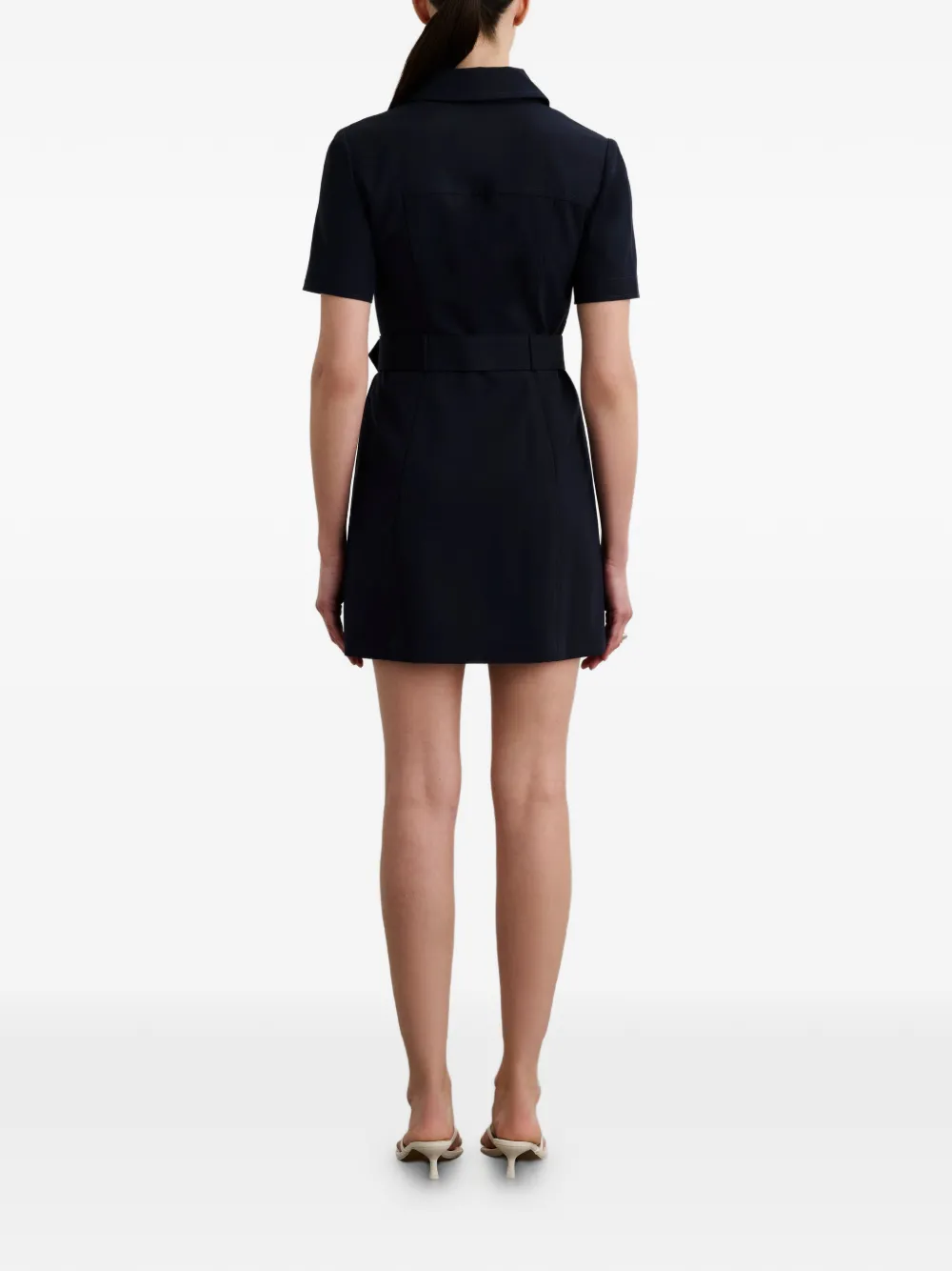  Toccin Lydia Belted Snap-front Dress - Blue 