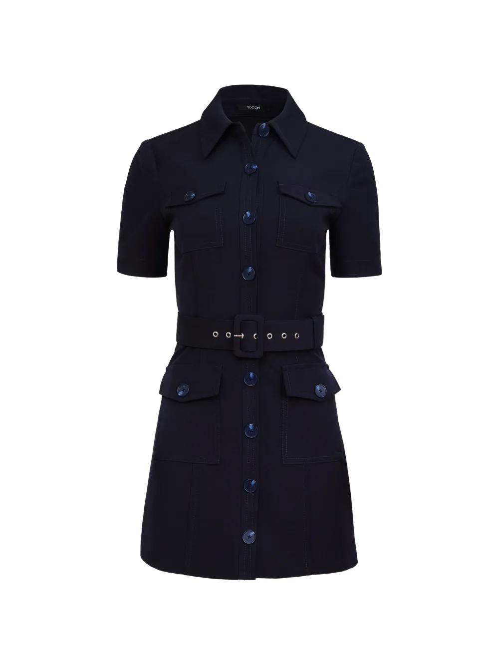 Toccin Lydia belted snap-front dress - Blu