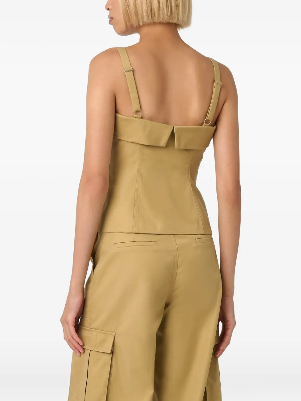  Toccin Jayden Front-zip Cotton Top - Neutrals 