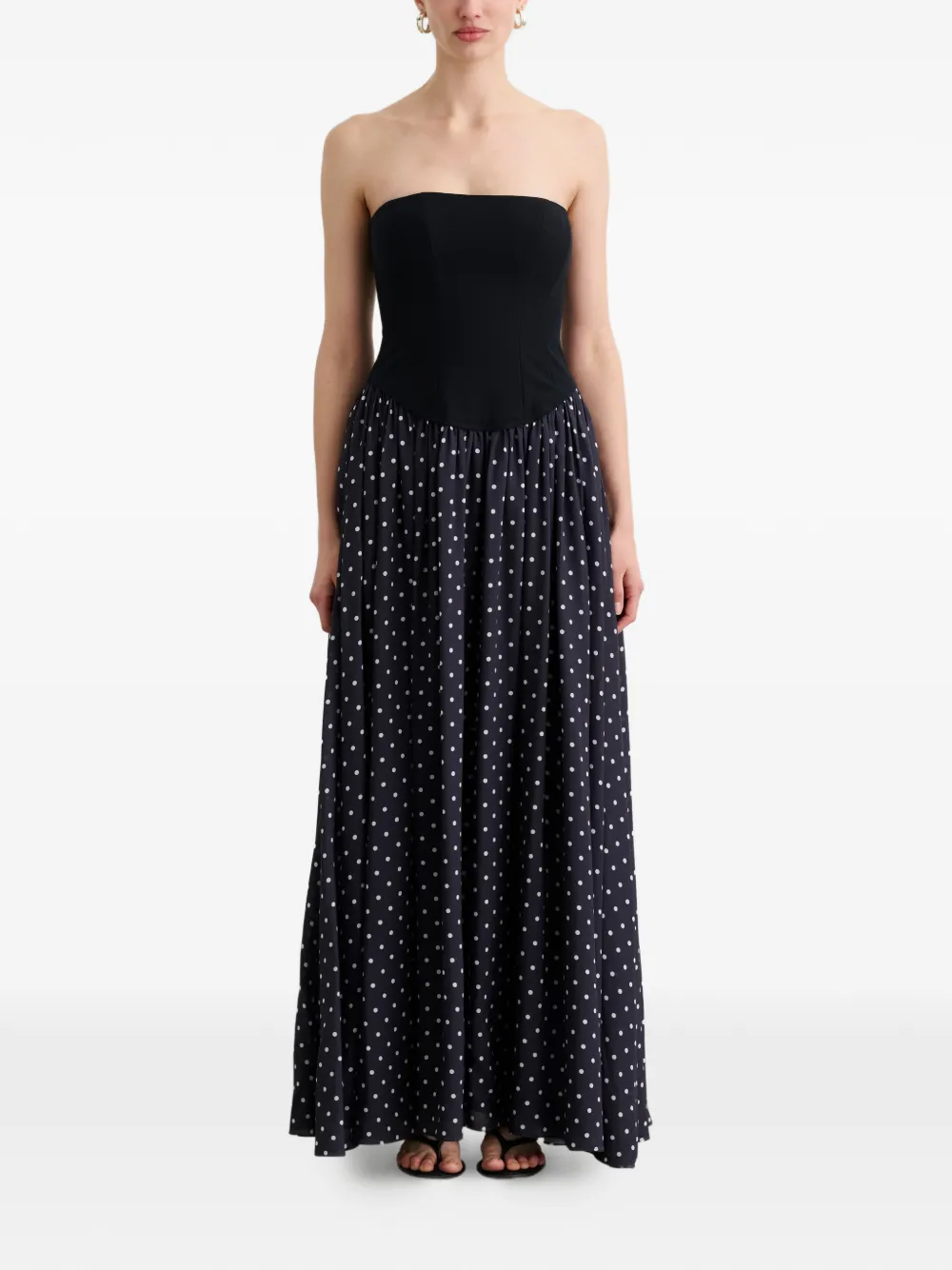 Toccin Odette strapless polka dot dress - Blu