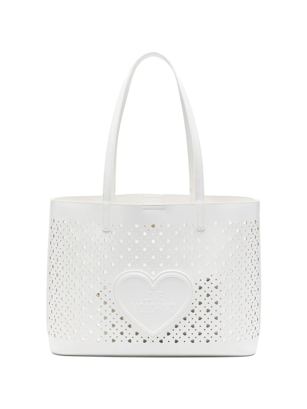 Love Moschino heart cut-out tote bag - Bianco