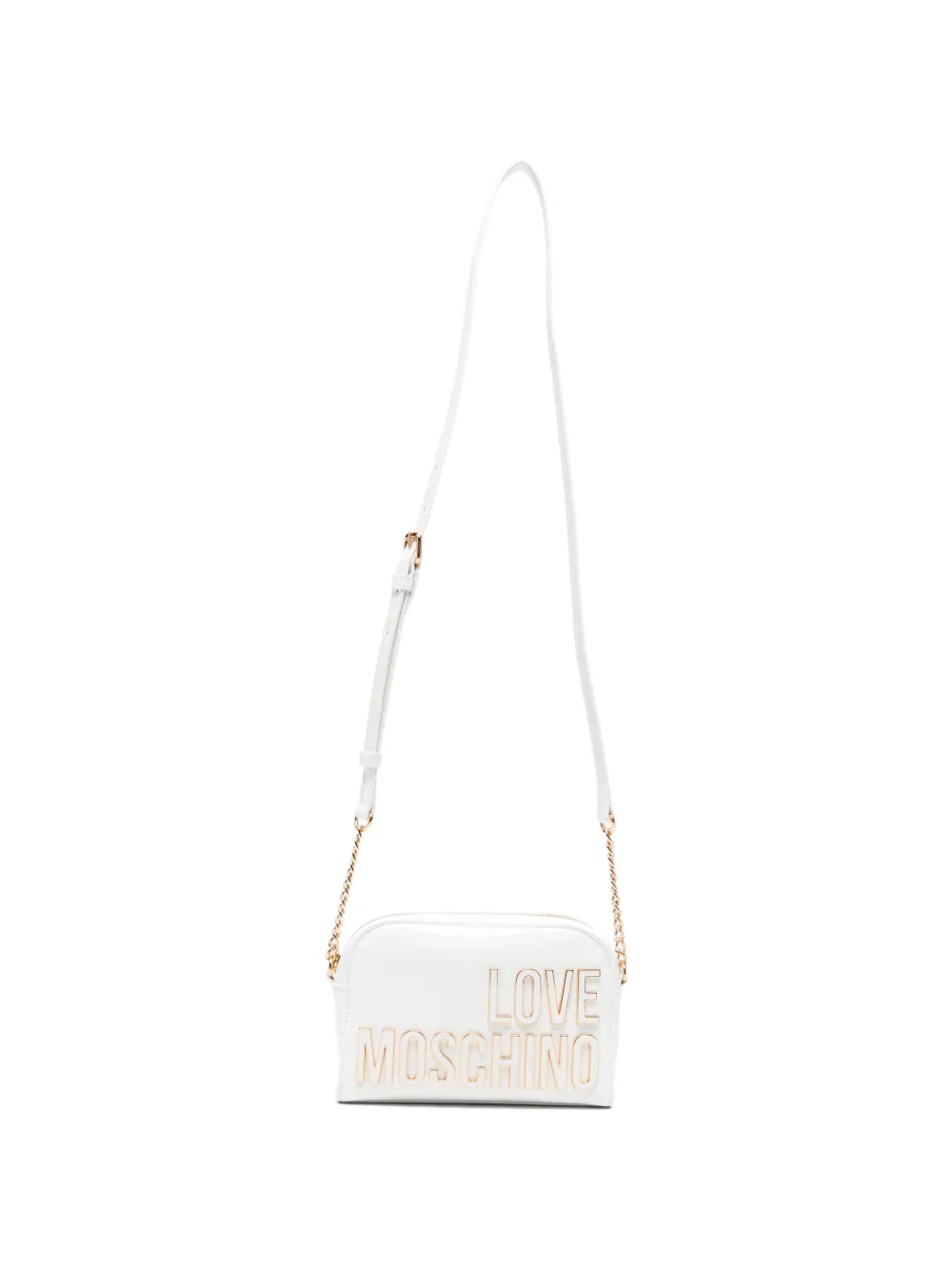 Love Moschino lettering cross body bag - Bianco