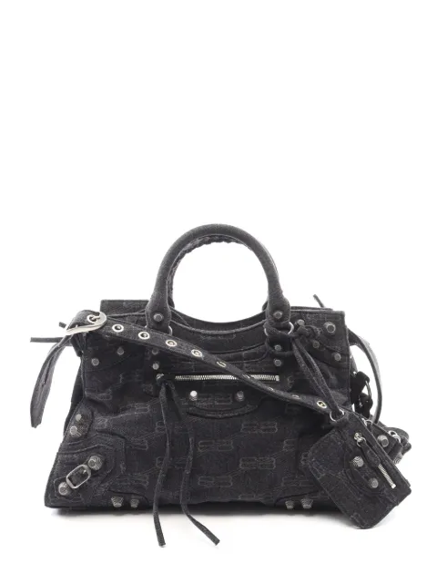 Balenciaga Pre-Owned bolsa satchel Denim BB Monogram Neo Cagole 2010-2026