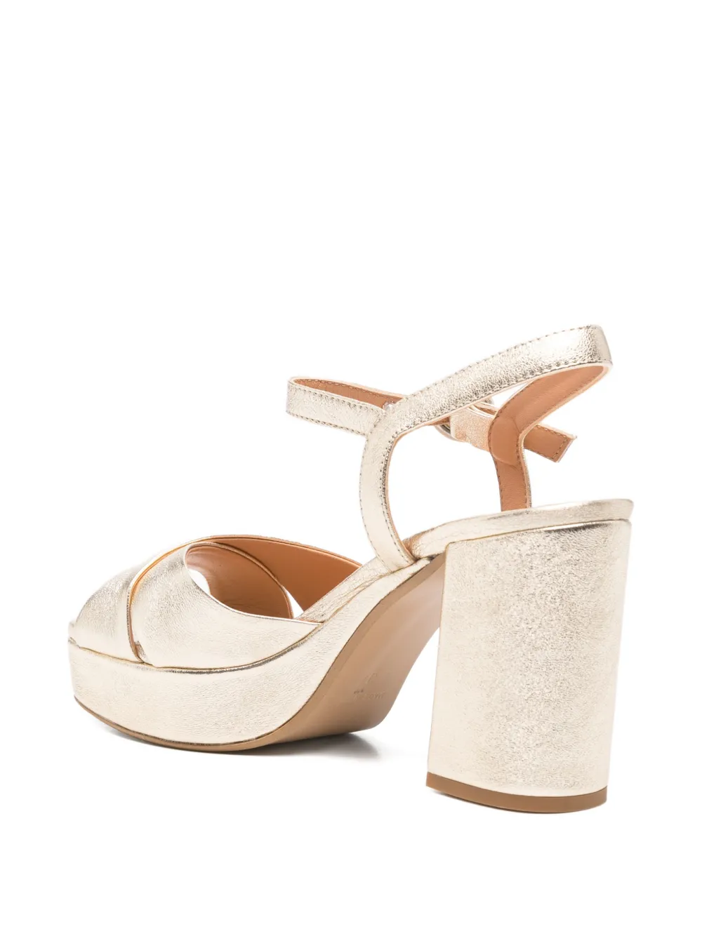 Julie Dee platform-heel crossover-strap sandals Goud