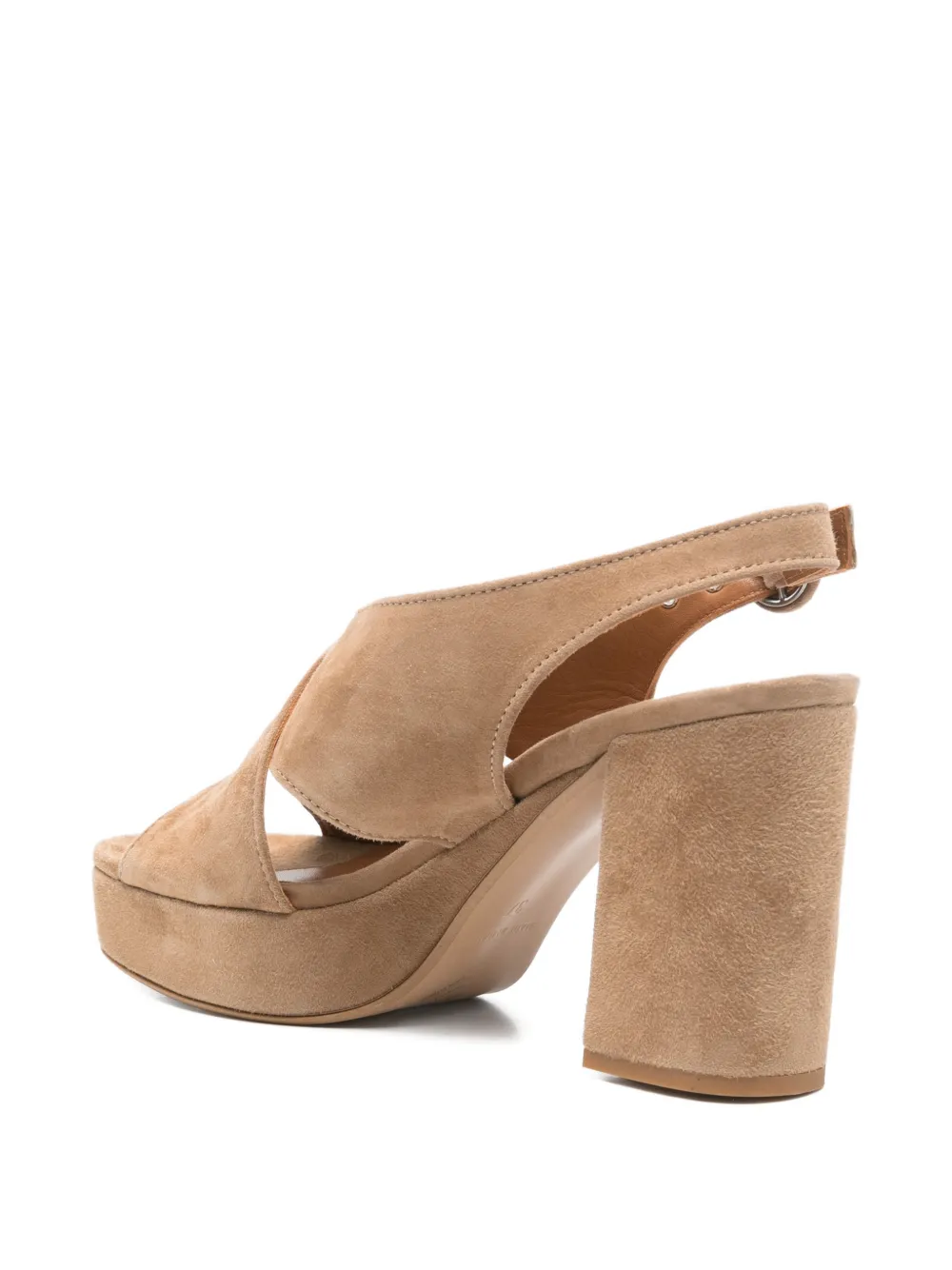 Julie Dee crossover-strap platform-heel sandals Beige