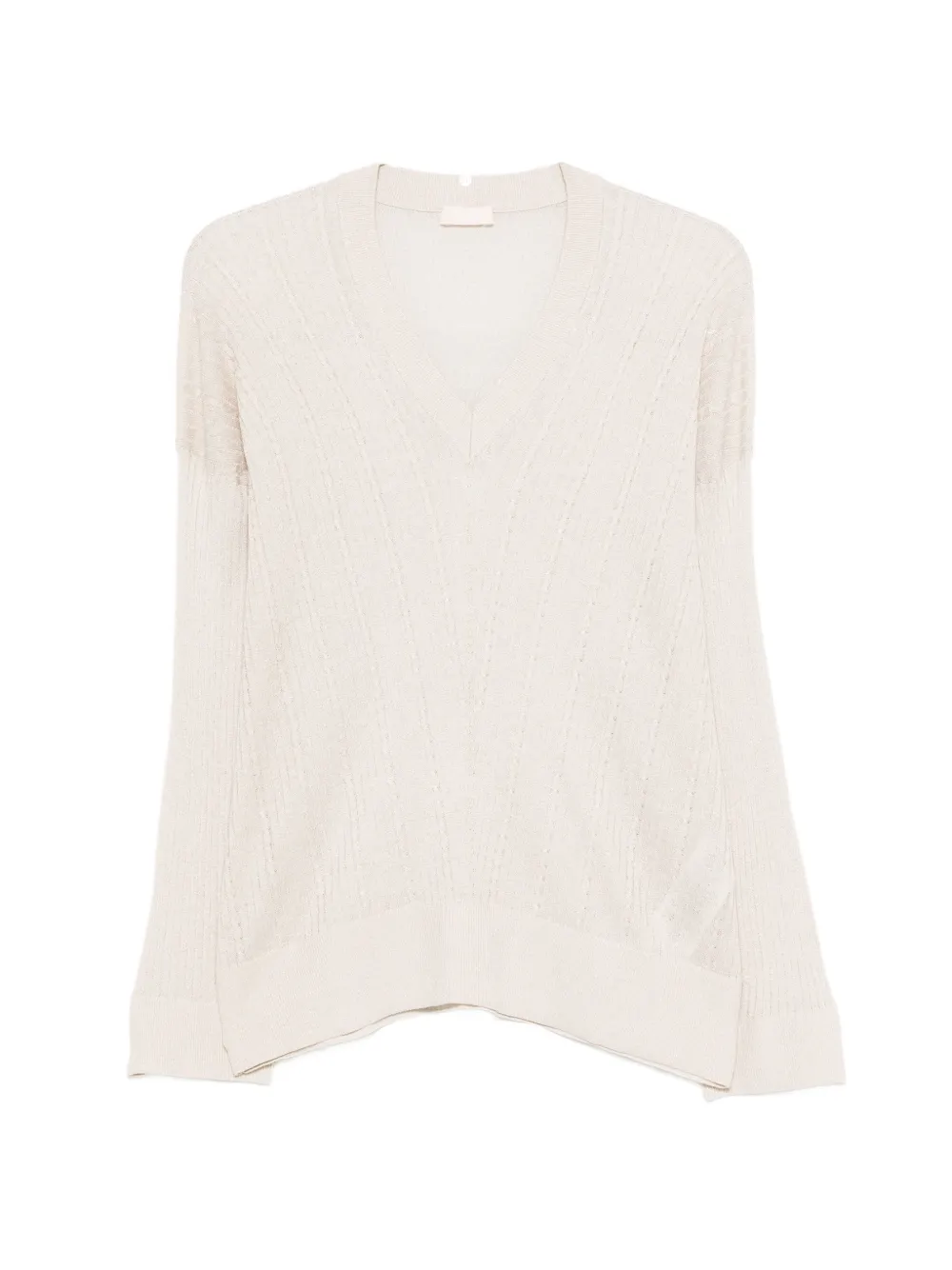 LIU JO V-neck long-sleeve sweater - Toni neutri