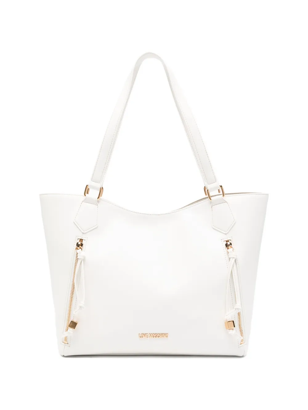 Love Moschino logo-plaque tote bag - Bianco
