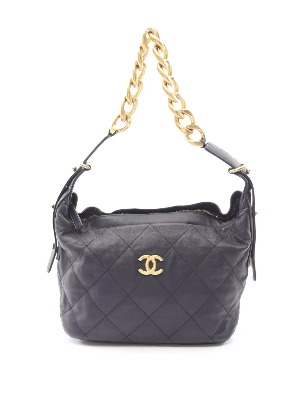 CHANEL Pre-Owned 2021-2026 Quilted Lambskin Chain hobo bag - Blue