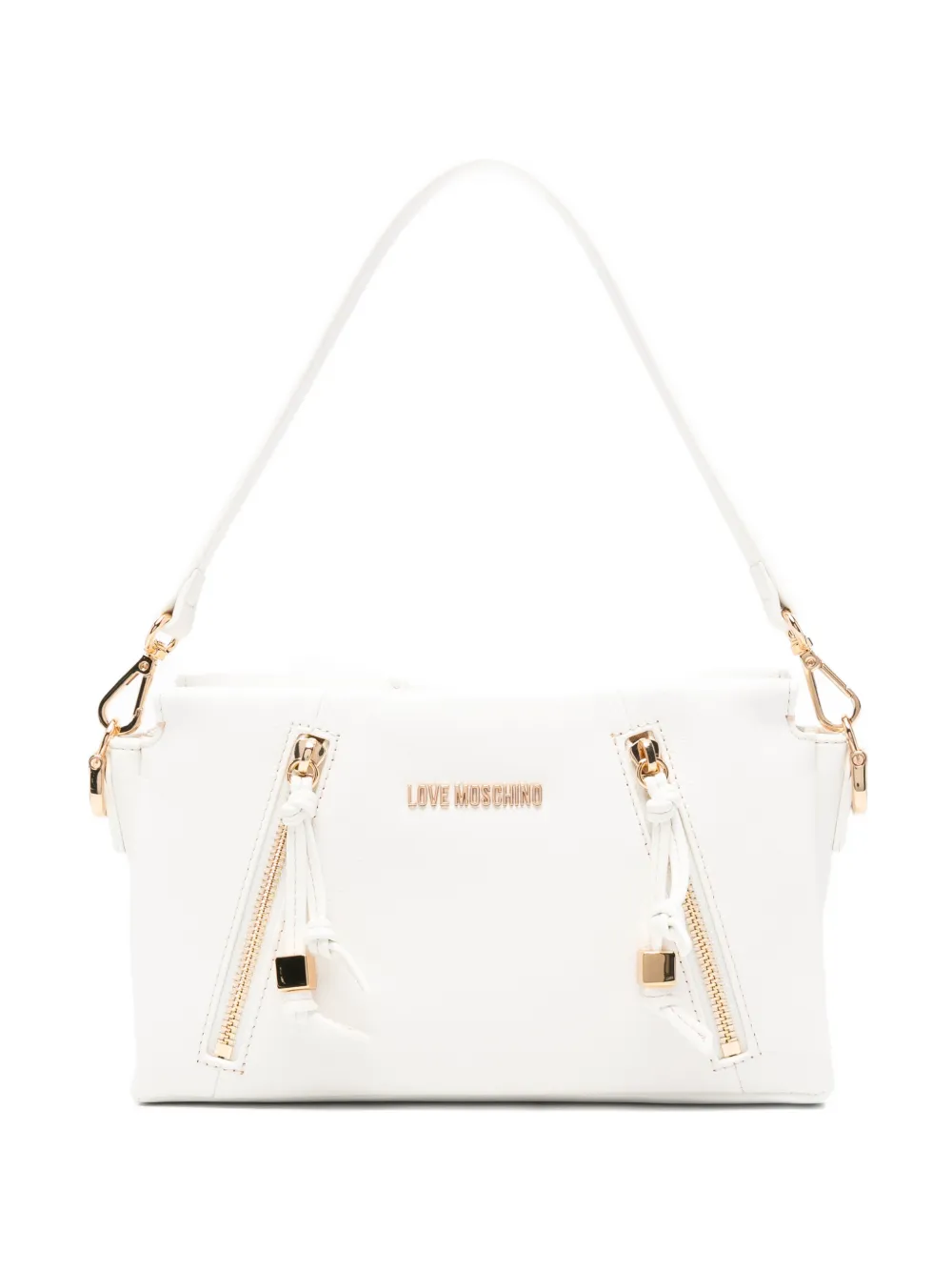 Love Moschino zip-pocket shoulder bag - Bianco