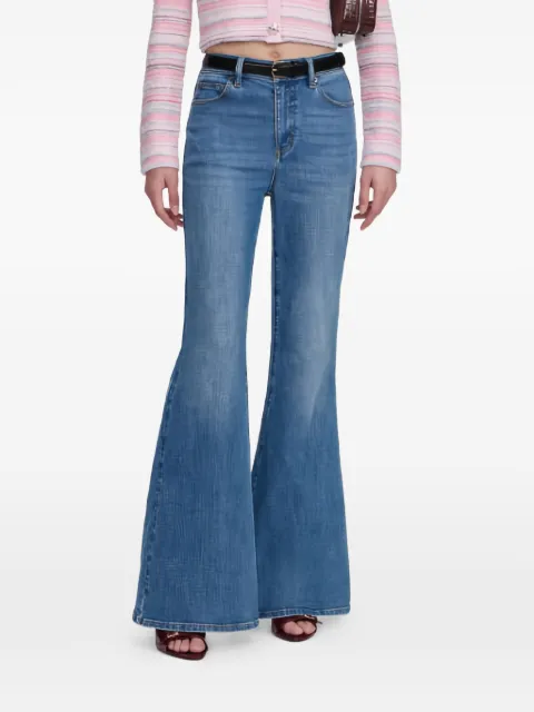 Self-Portrait jeans acampanados con tiro alto
