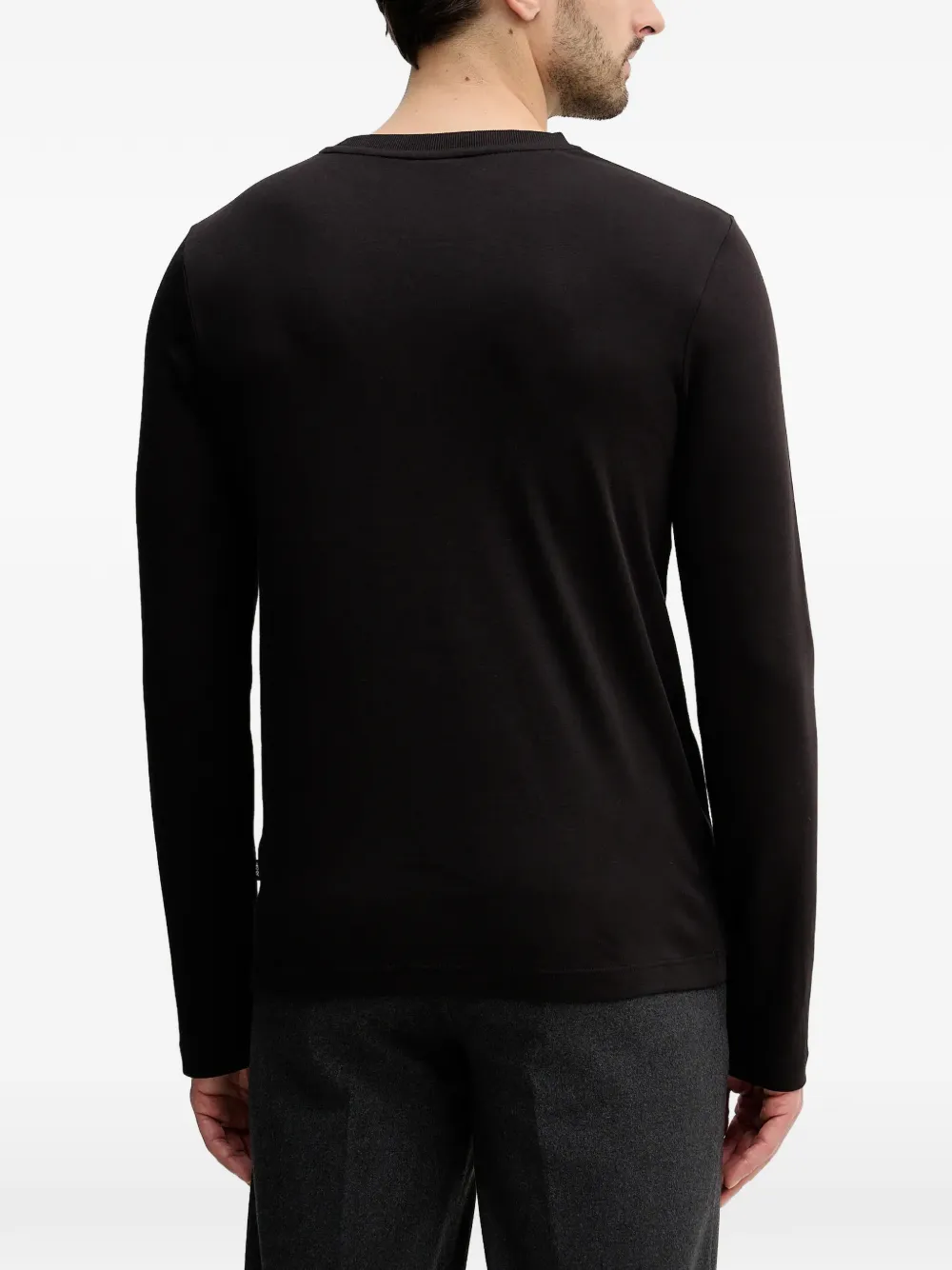 Joop! Pino T-shirt met lange mouwen en geborduurd logo Zwart