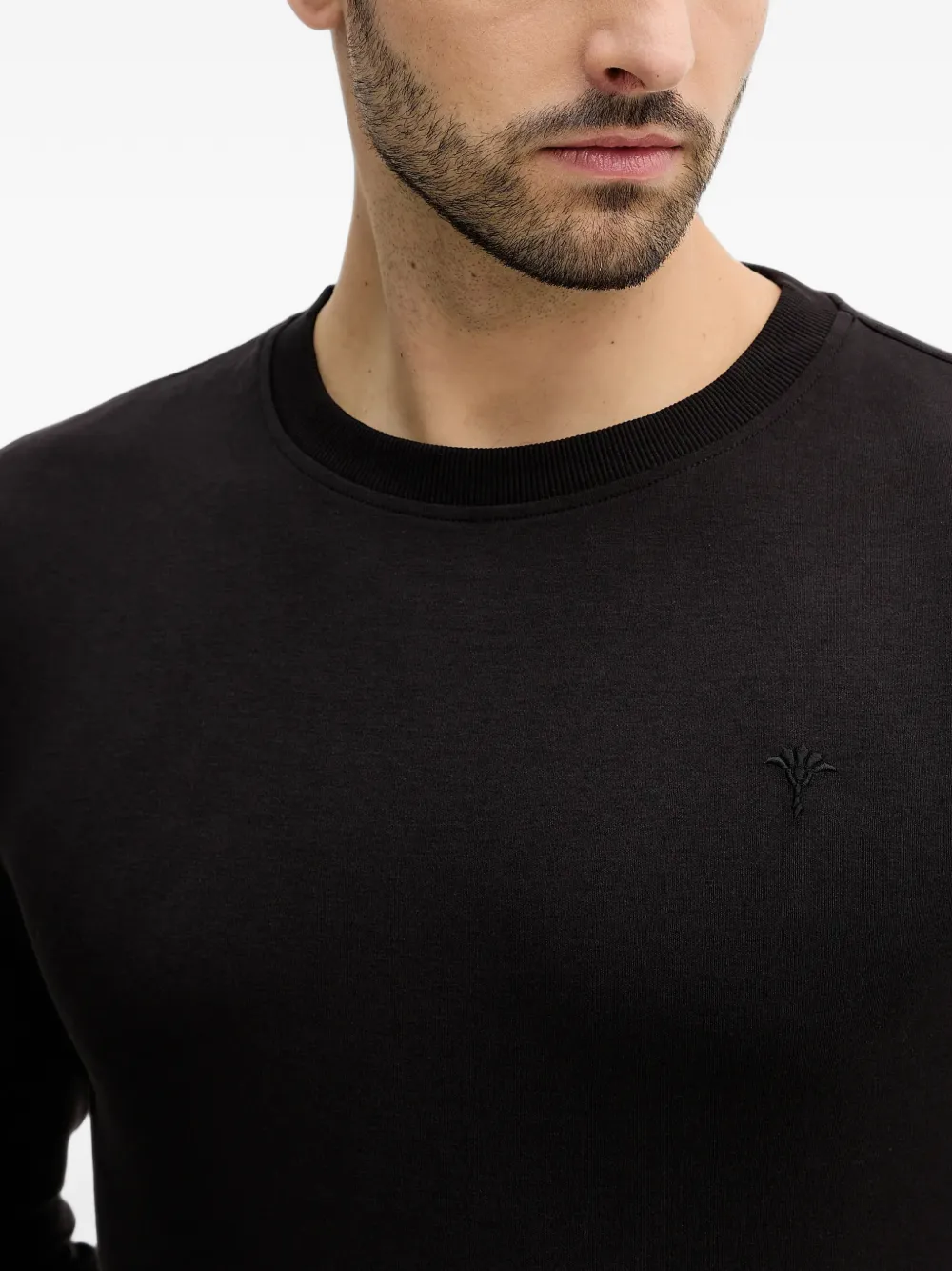 Joop! Pino T-shirt met lange mouwen en geborduurd logo Zwart