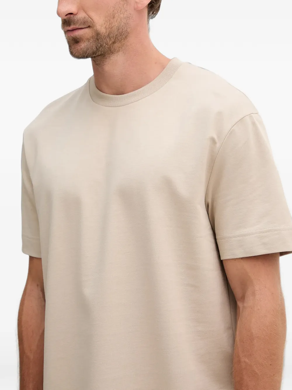 Joop! Achilleas T-shirt met logo-plakkaat Beige