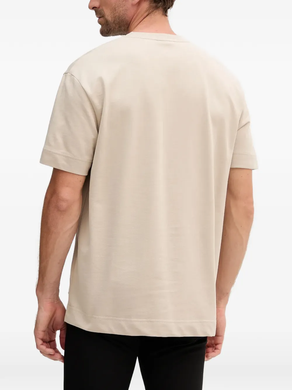 Joop! Achilleas T-shirt met logo-plakkaat Beige