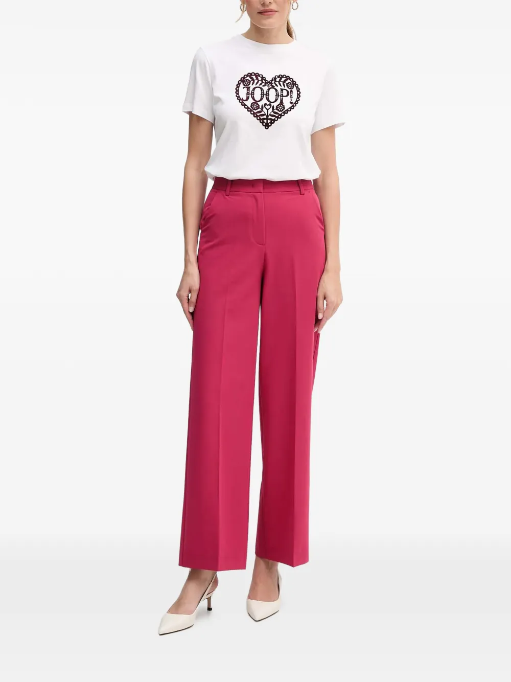 Joop! T-shirt met hartprint Wit