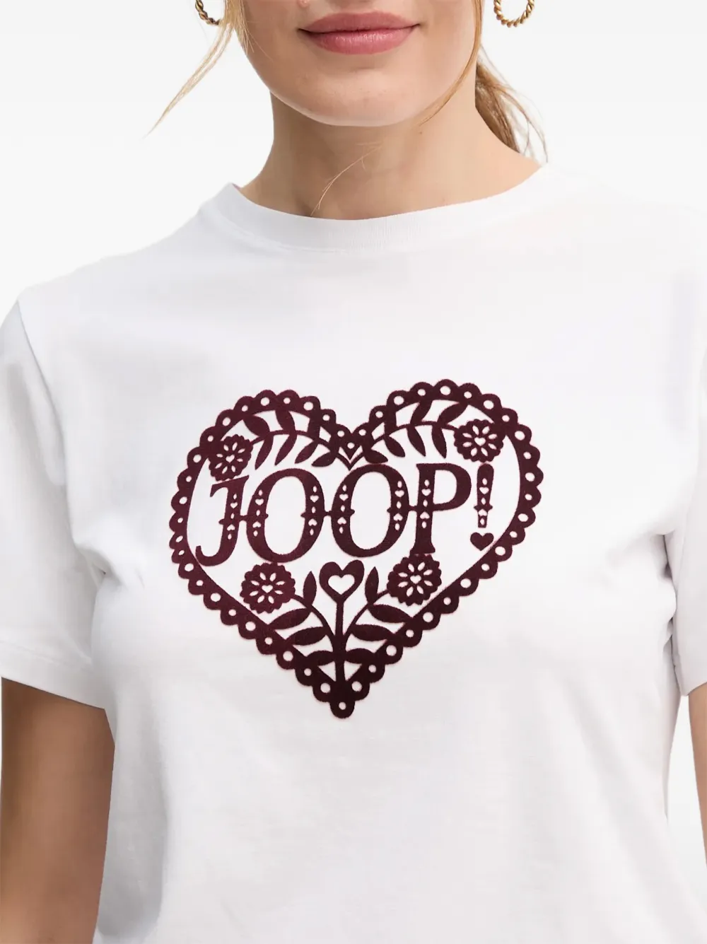 Joop! T-shirt met hartprint Wit