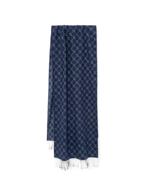 Joop! Fabio fringed-trims knitted cotton scarf