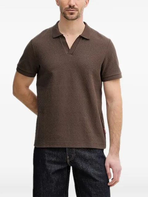 Joop! textured v-neck polo shirt