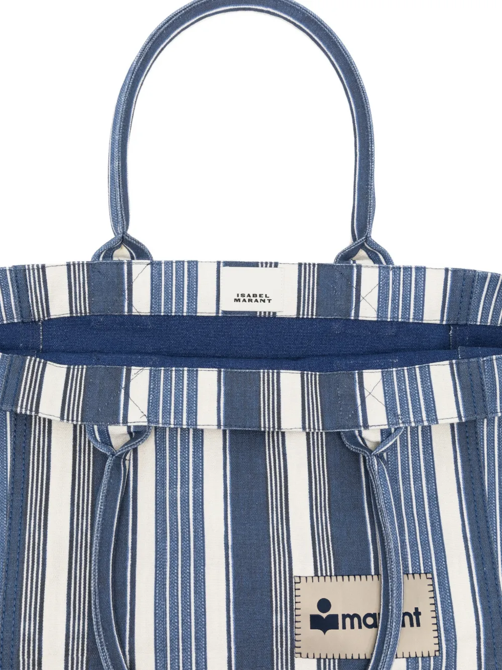 ISABEL MARANT Yenky kleine gestreepte shopper Blauw