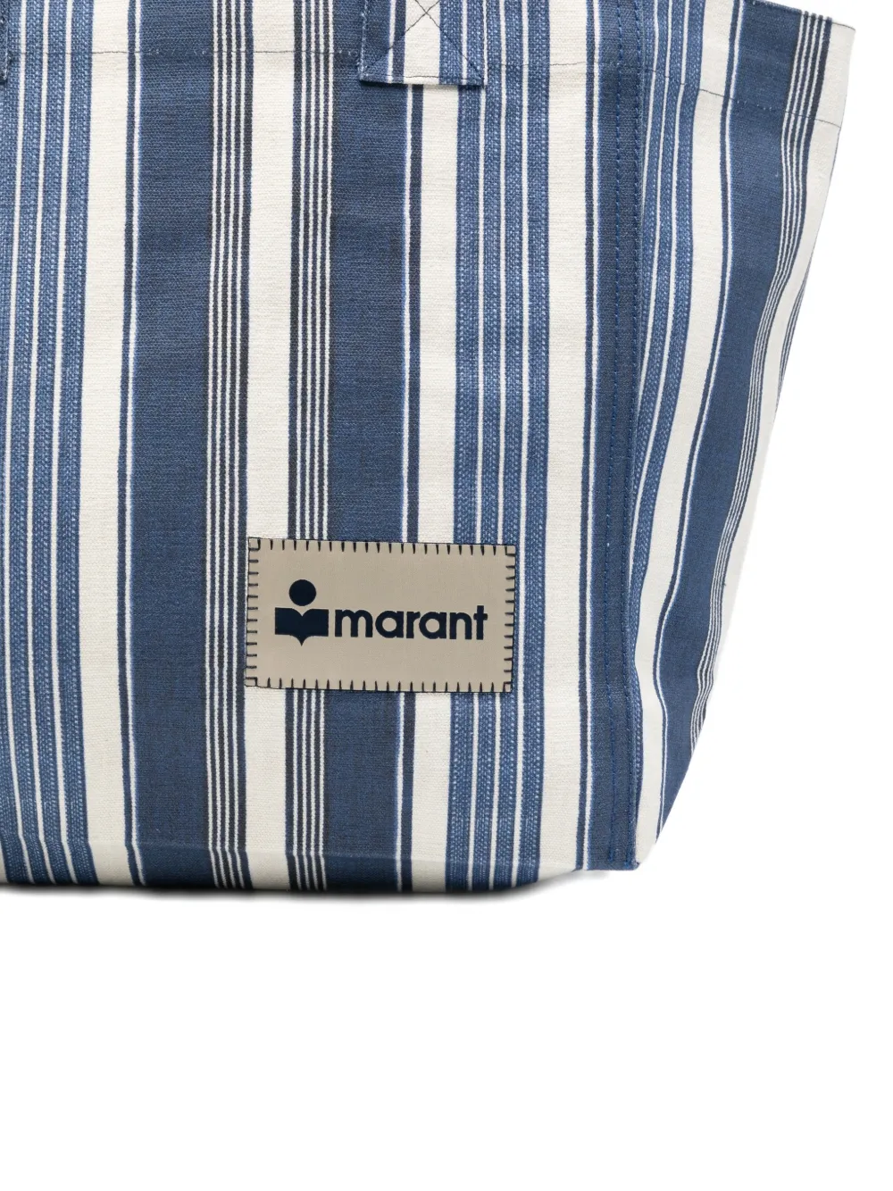 ISABEL MARANT Yenky kleine gestreepte shopper Blauw