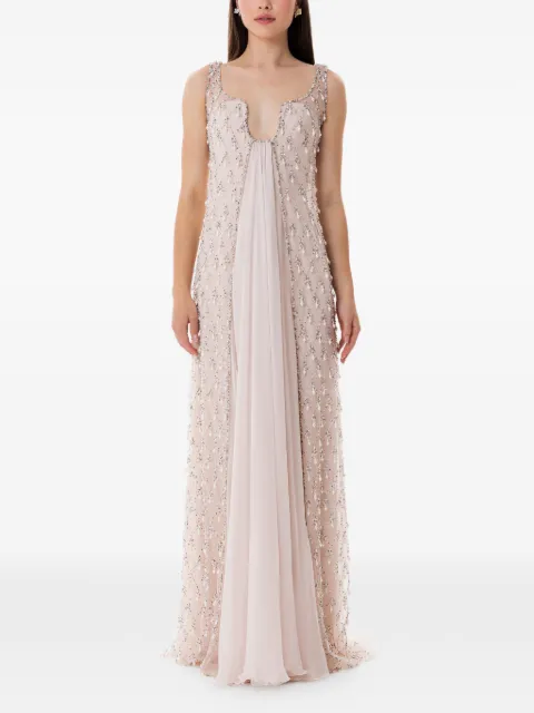 Dina Melwani vestido largo con detalles