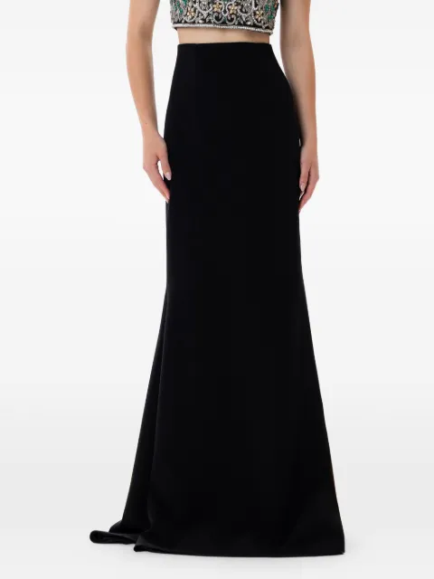 Dina Melwani Top en maxi-rok met geborduurd kristallen