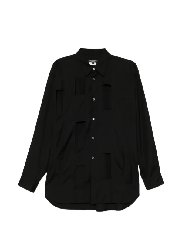 Comme des Garçons Cut-out Long-sleeve Shirt in Black