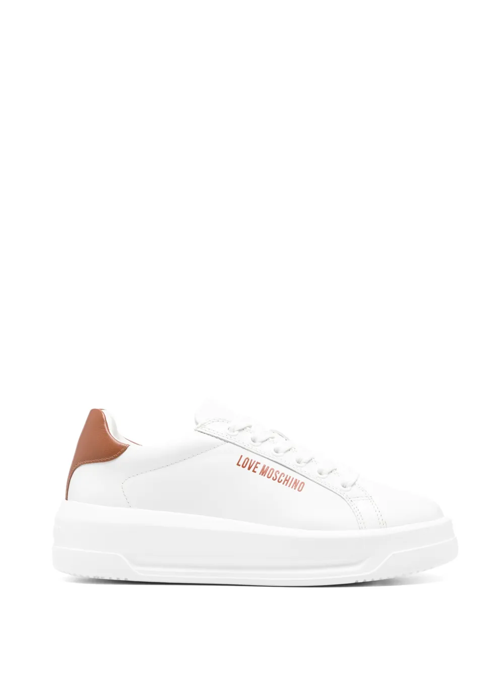 Love Moschino contrast panel sneakers - Bianco