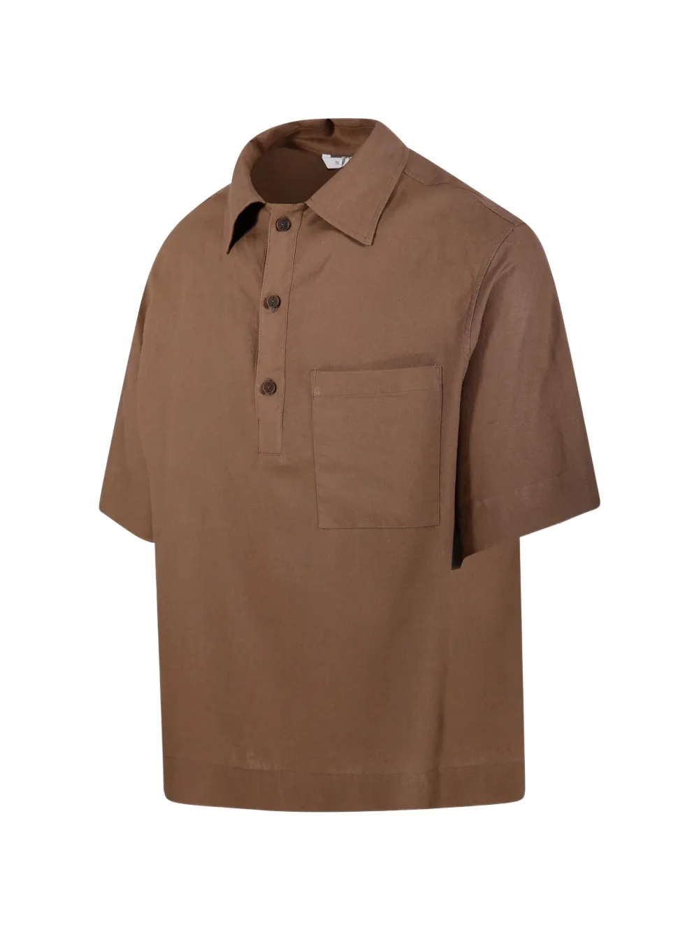 Hevo Poloshirt met zak en korte mouwen Bruin