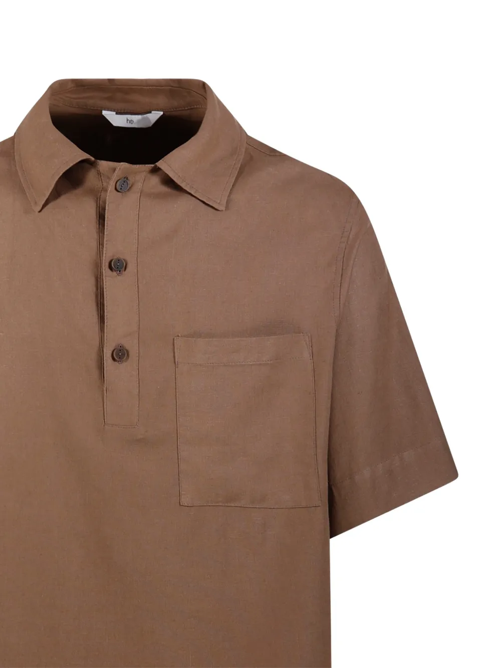 Hevo Poloshirt met zak en korte mouwen Bruin