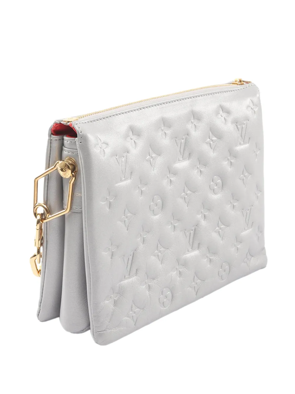 Louis Vuitton Pre-owned 2021-2026 Lambskin Coussin PM Satchel in Silver, view 3