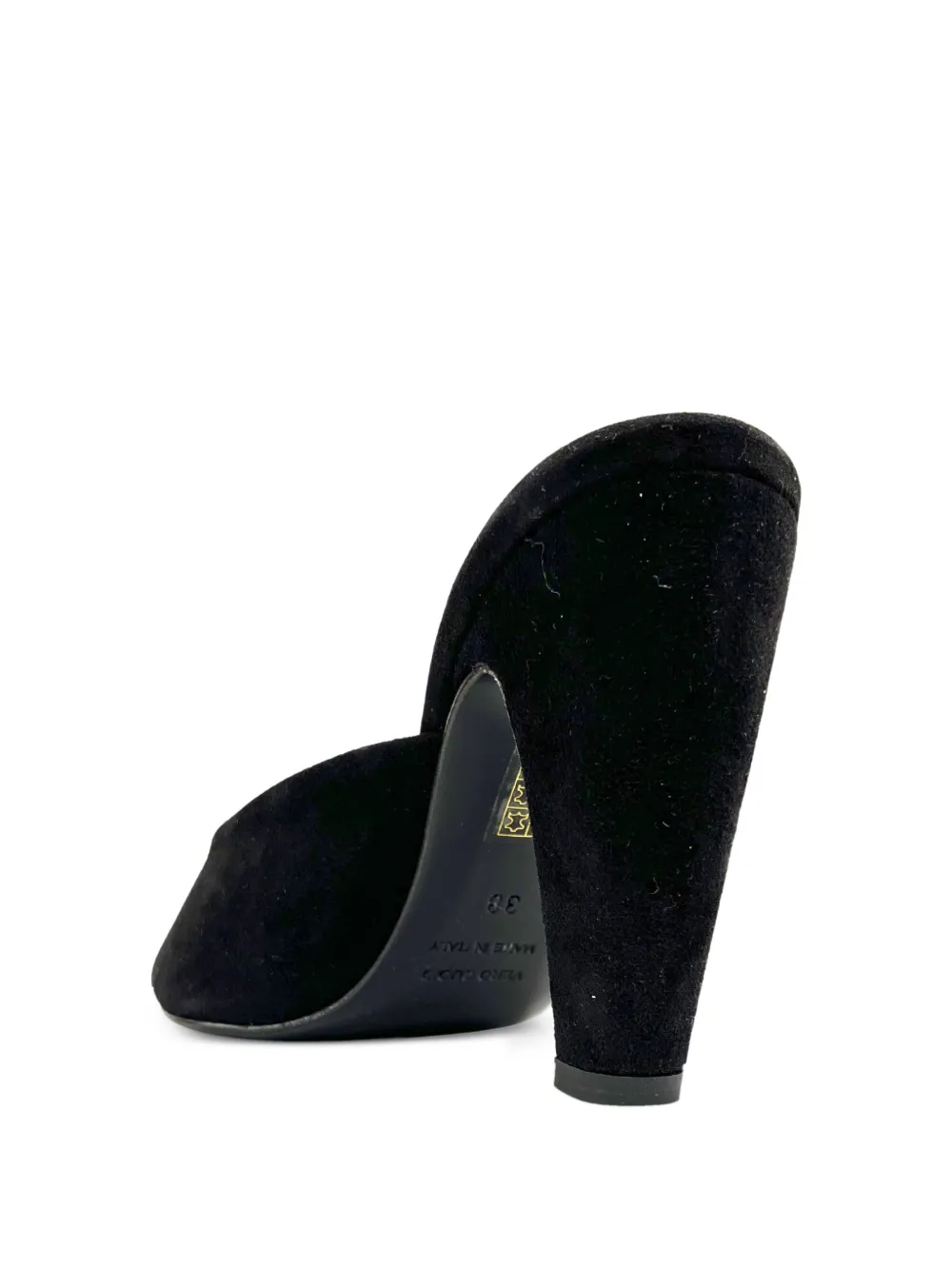 GIABORGHINI Edmonde suede peep-toe sandals Zwart