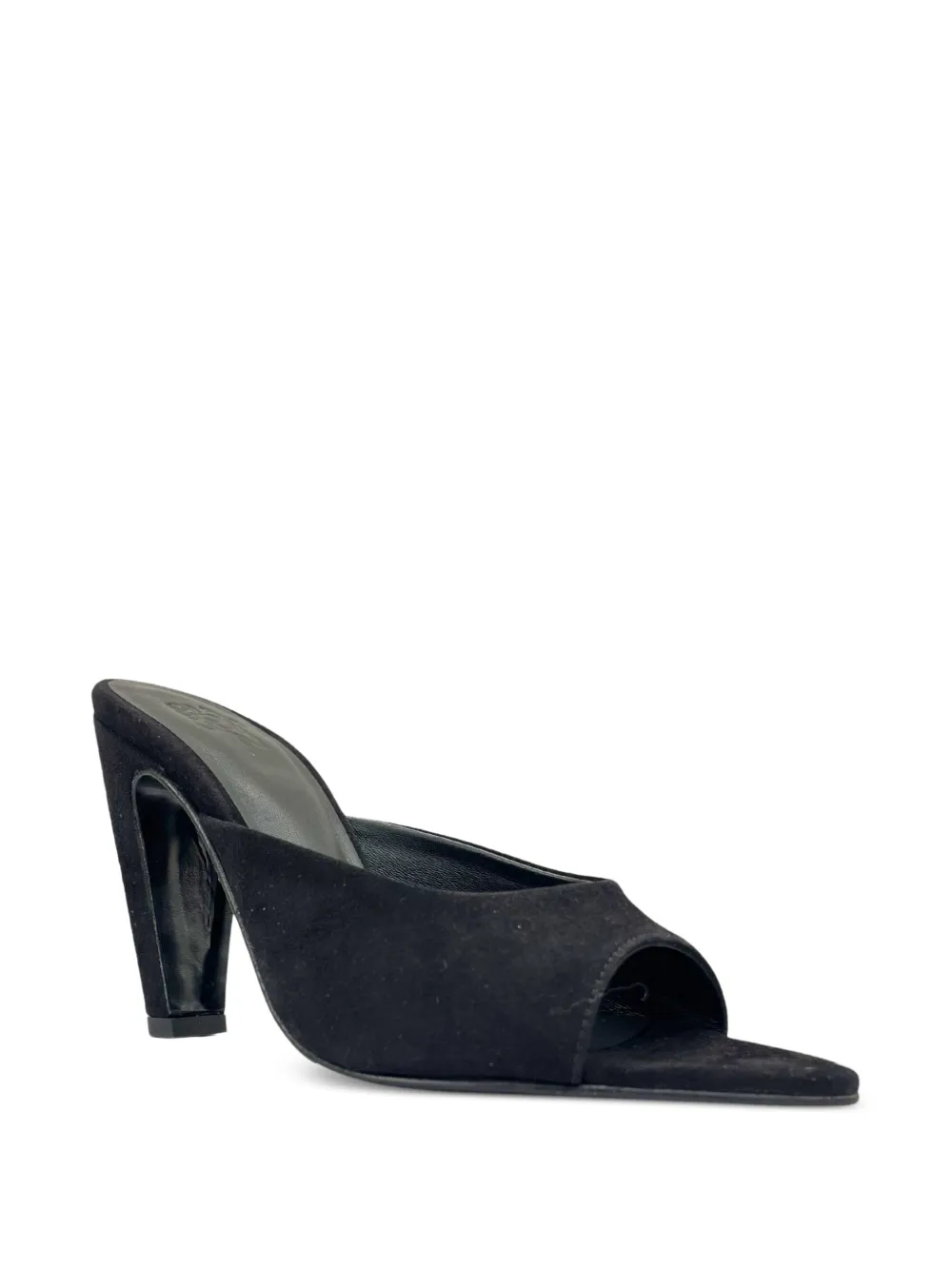 GIABORGHINI Edmonde suede peep-toe sandals Zwart