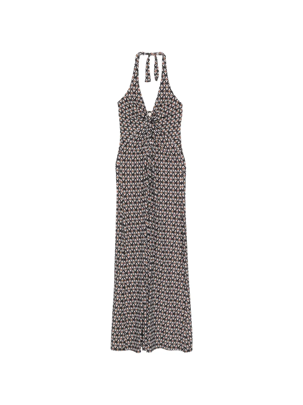 iu rita mennoia halter patterned dress - Nero