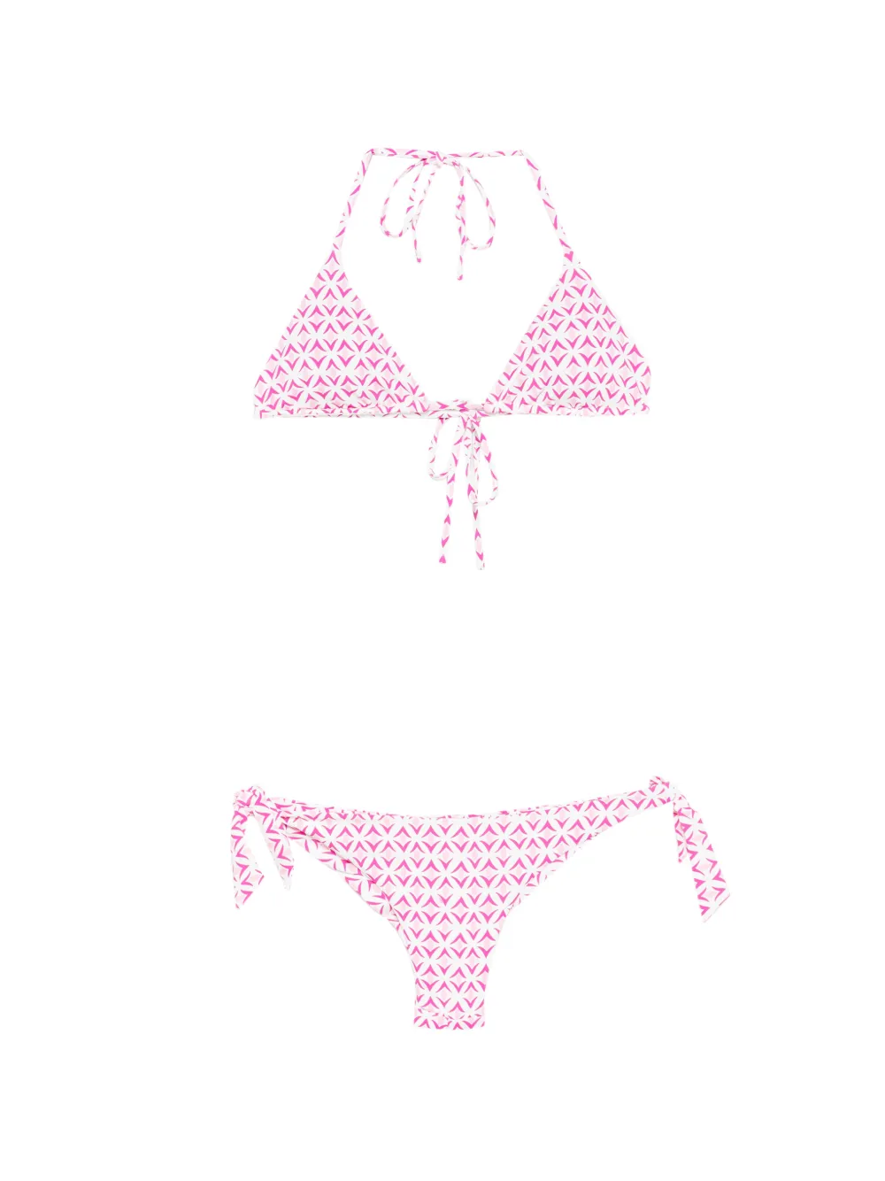 iu rita mennoia geometric-print tie bikini - Rosa