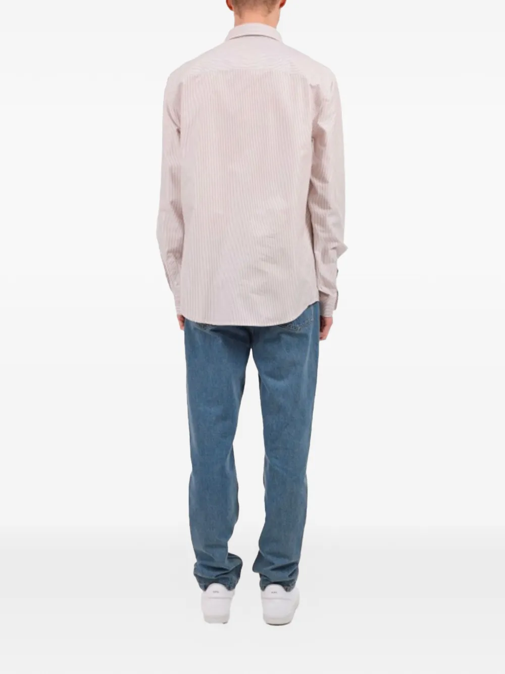 A.P.C. Gestreept overhemd Beige
