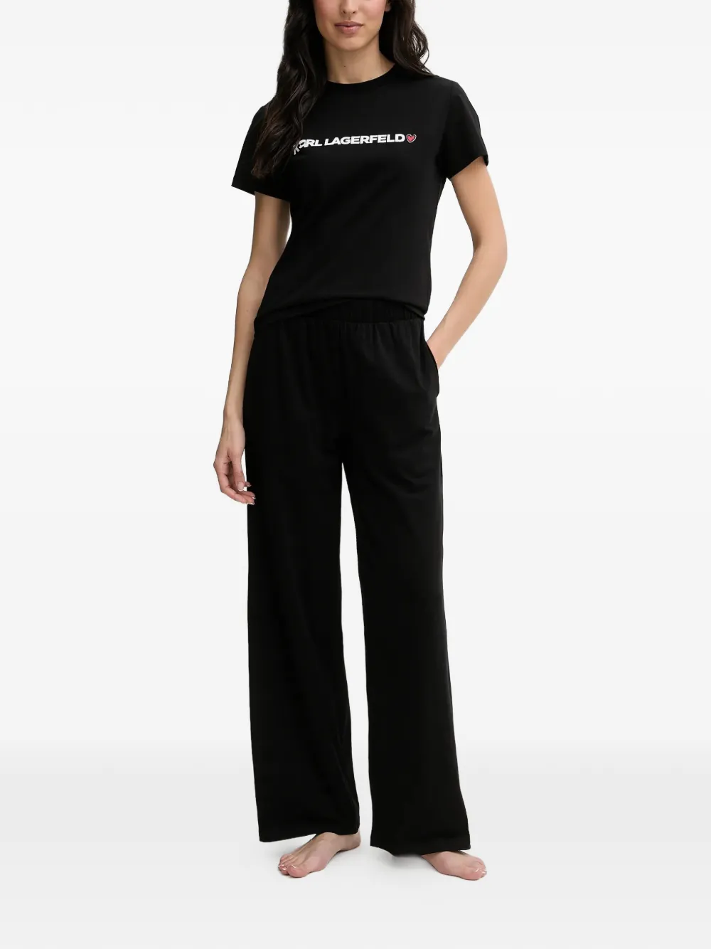 Karl Lagerfeld logo-print pajamas - Schwarz