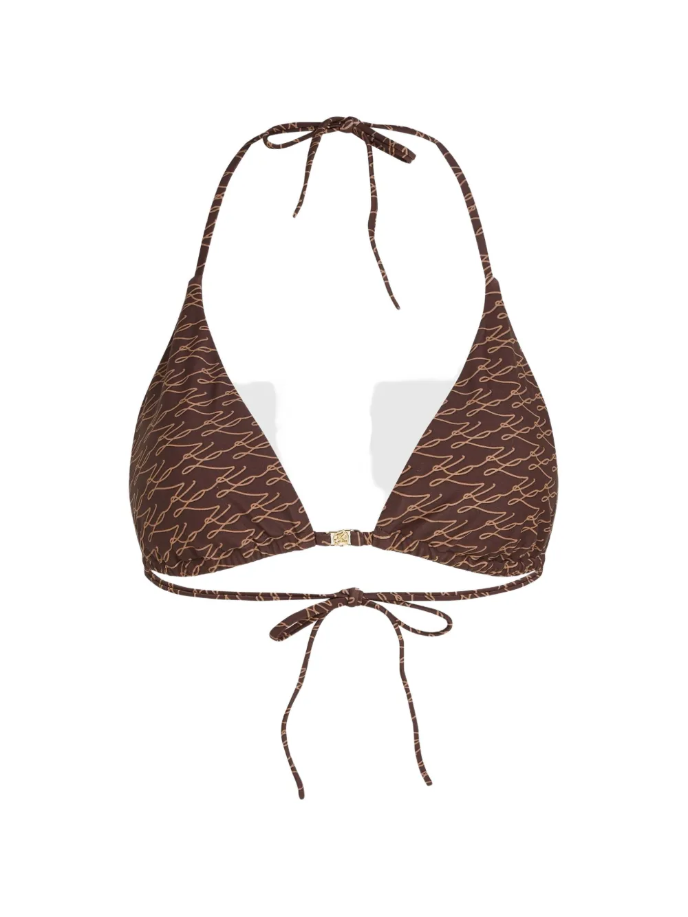 Karl Lagerfeld Bikinitop met monogramprint Bruin