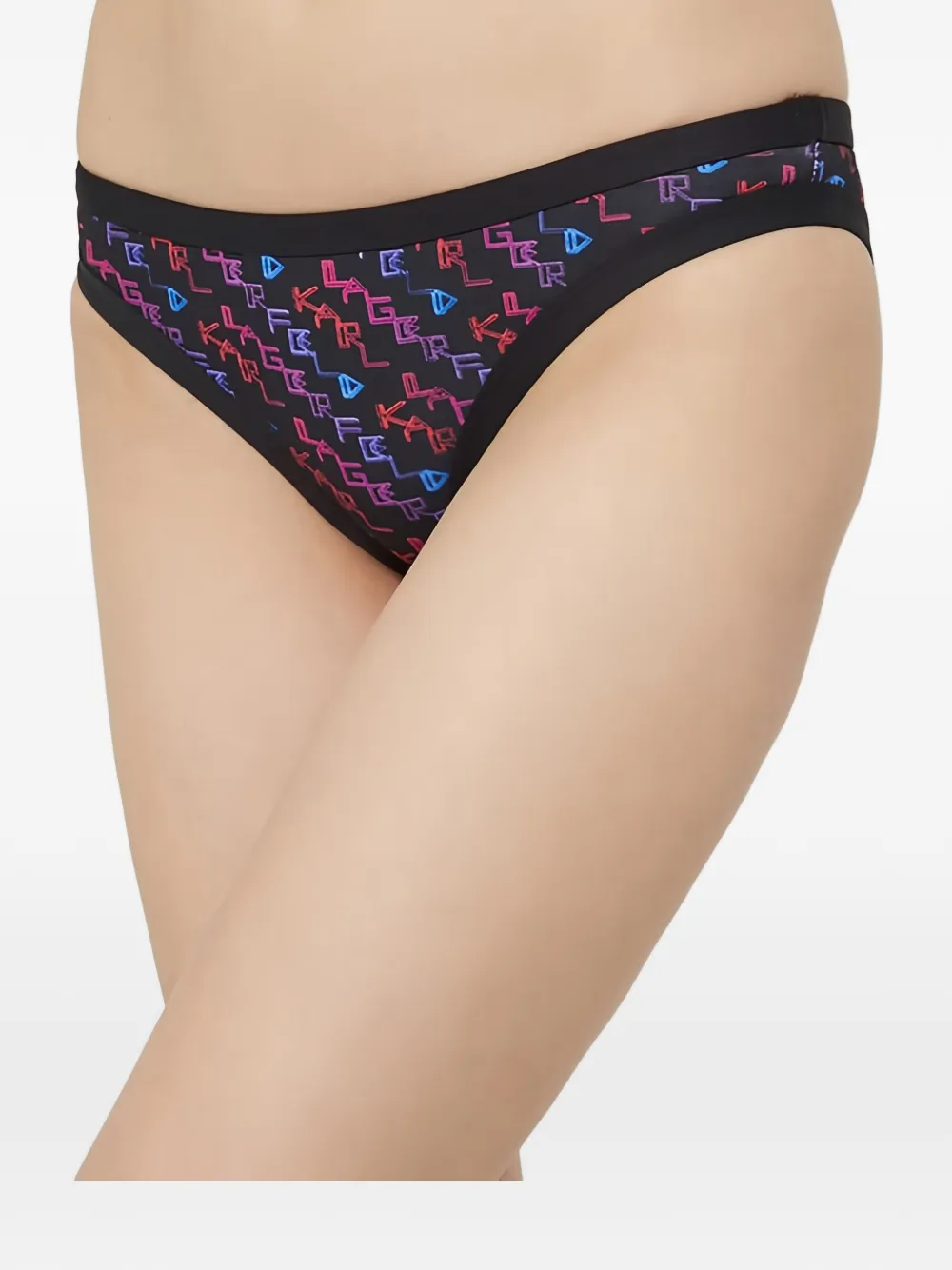 Karl Lagerfeld logo-print bikini bottoms - Schwarz