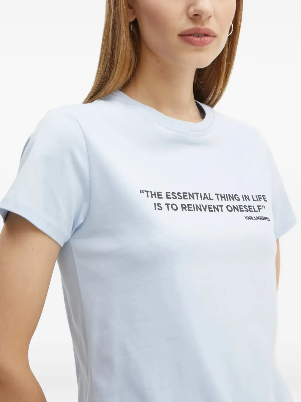 Karl Lagerfeld T-shirt met ronde hals Blauw